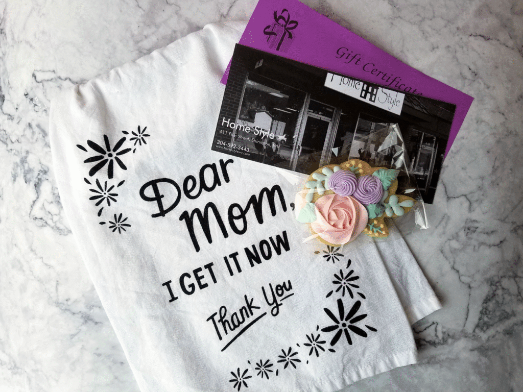 Gift certificate and thank you towel